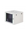 Szafa sieciowa wisząca jednosekcyjna DIGITUS Dynamic 19'' 9U, 600x600, drzwi szyba, szary, niezmontowana, 60kg - nr 10