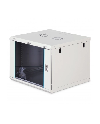 Szafa sieciowa wisząca jednosekcyjna DIGITUS Dynamic 19'' 9U, 600x600, drzwi szyba, szary, niezmontowana, 60kg nr 2
