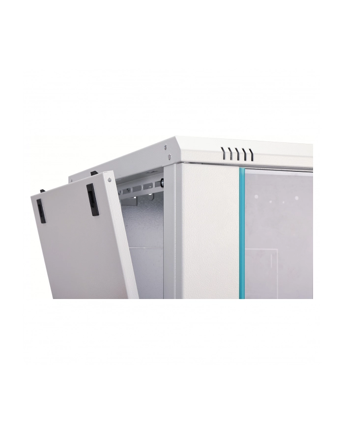 Szafa sieciowa wisząca jednosekcyjna DIGITUS Dynamic 19'' 9U, 600x600, drzwi szyba, szary, niezmontowana, 60kg główny