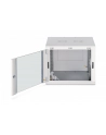 Szafa sieciowa wisząca jednosekcyjna DIGITUS Dynamic 19'' 9U, 600x600, drzwi szyba, szary, niezmontowana, 60kg - nr 5