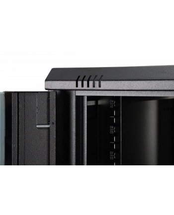 Szafa sieciowa wisząca jednosekcyjna DIGITUS Dynamic 19'' 9U, 600x600, drzwi szyba, czarny, niezmontowana, 60kg nr 2
