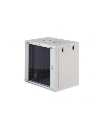 Szafa sieciowa wisząca jednosekcyjna DIGITUS Dynamic 19'' 12U, 600x450, drzwi szyba, szary, niezmontowana, 60kg nr 1