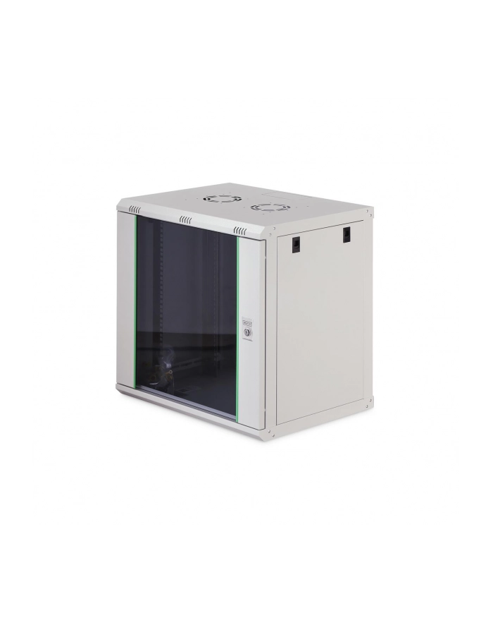 Szafa sieciowa wisząca jednosekcyjna DIGITUS Dynamic 19'' 12U, 600x450, drzwi szyba, szary, niezmontowana, 60kg główny