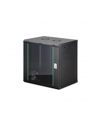 Szafa sieciowa wisząca jednosekcyjna DIGITUS Dynamic 19'' 12U, 600x450, drzwi szyba, czarny, niezmontowana, 60kg nr 2