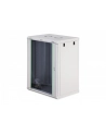 Szafa sieciowa wisząca jednosekcyjna DIGITUS Dynamic 19'' 16U, 600x450, drzwi szyba, szary, niezmontowana, 60kg - nr 1