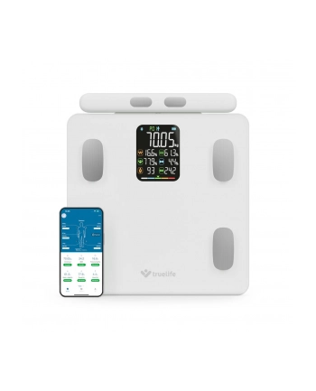 Waga diagnostyczna bluetooth TrueLife FitScale W8 BT biała kolorowy LCD 0,1 ~ 180 kg iOS, System Android nr 1