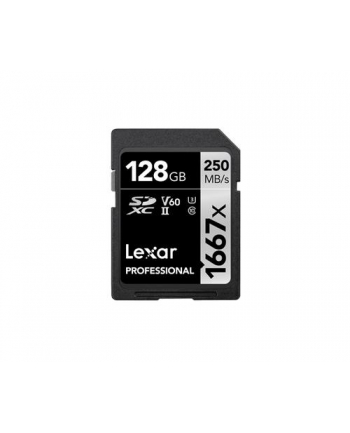 Lexar Professional LSD128CB1667 Karta SDXC 128GB 250MBs 1667x UHSII Class 10, U3, V60 nr 1