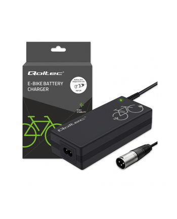 qoltec Ładowarka do roweru elektrycznego 36V | 42V | 2A | 3P XLR-18mm  + kabel zasilający nr 1