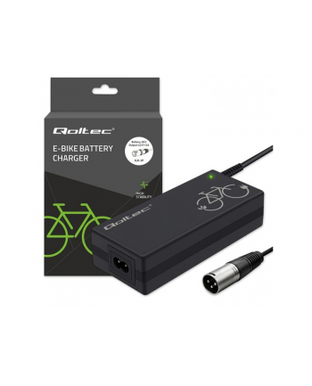 qoltec Ładowarka do roweru elektrycznego 36V | 42V | 2A | 3P XLR-18mm  + kabel zasilający