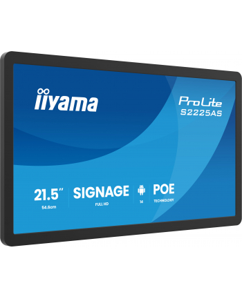 iiyama Monitor 21.5 cala ProLite S2225AS-B1 IPS,FHD,A14,24/7,RJ45,500cd2, USB-C,2x5W,iiSignage, WI-FI nr 1