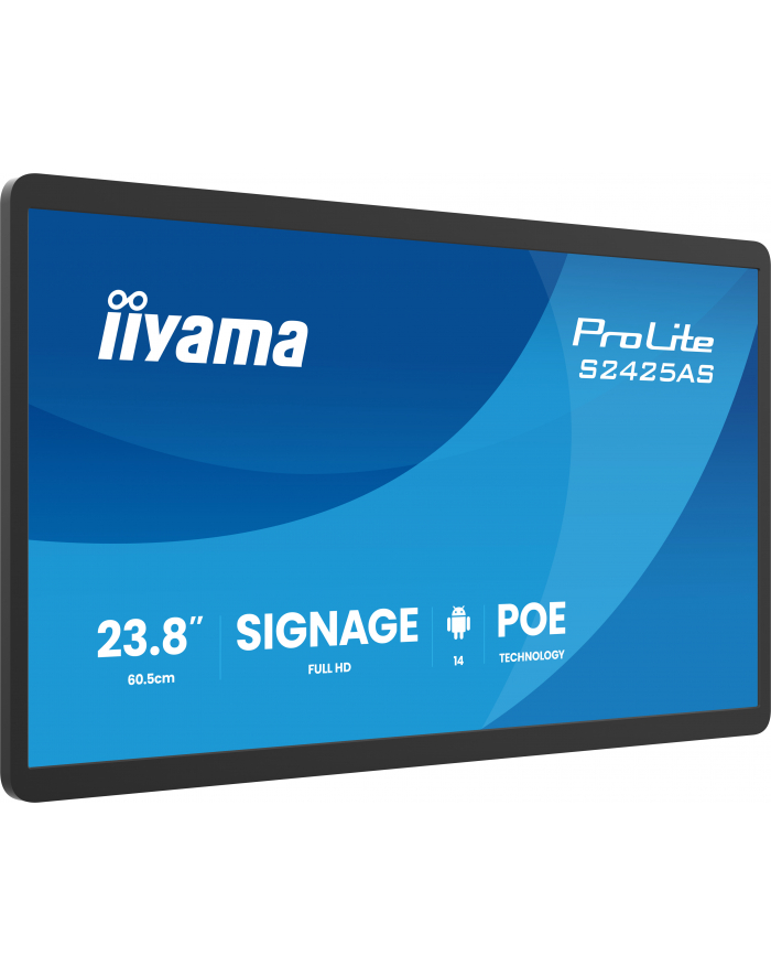 iiyama Monitor 23.8 cala ProLite S2425AS-B1 IPS,FHD,A14,24/7,RJ45, iiSignage, WI-FI główny