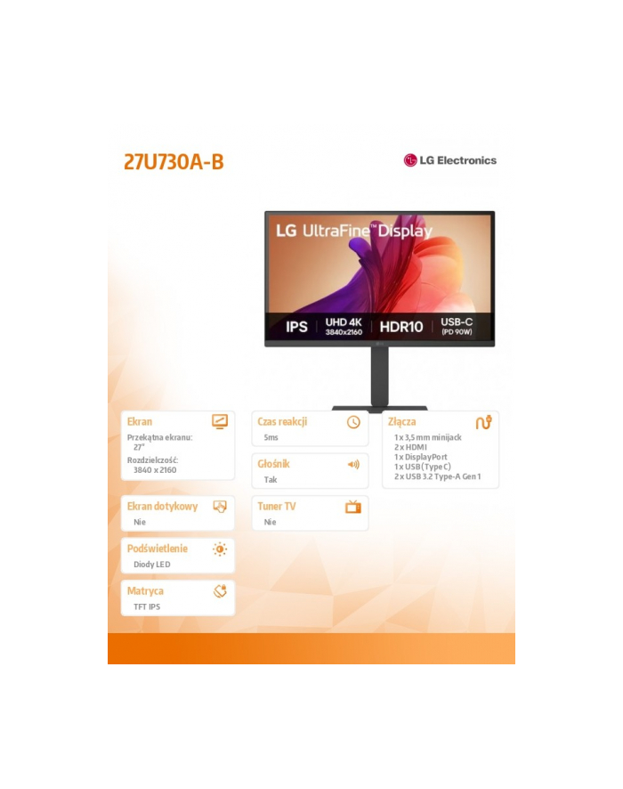 lg electronics Monitor 27 '' 27U730A-B główny