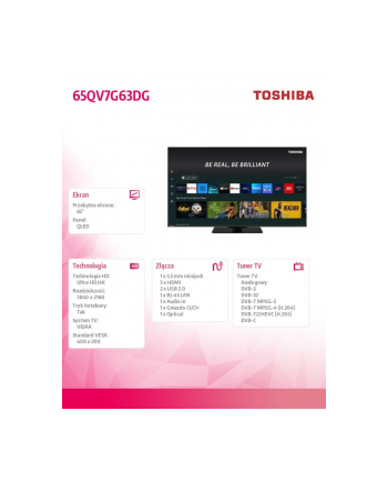toshiba Telewizor QLED 65 '' 65QV7G63DG