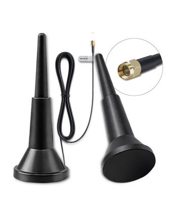 qoltec Antena 4G LTE z podstawą magnetyczną | 5dBi | wewnętrzna |       dookólna | 600-2700 MHz | SMA | 3m