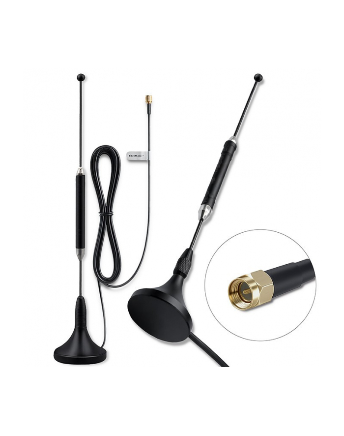 qoltec Antena 4G LTE z podstawą magnetyczną | 5dBi | dookólna |   wewnętrzna | 600-2700 MHz | SMA | 3m główny