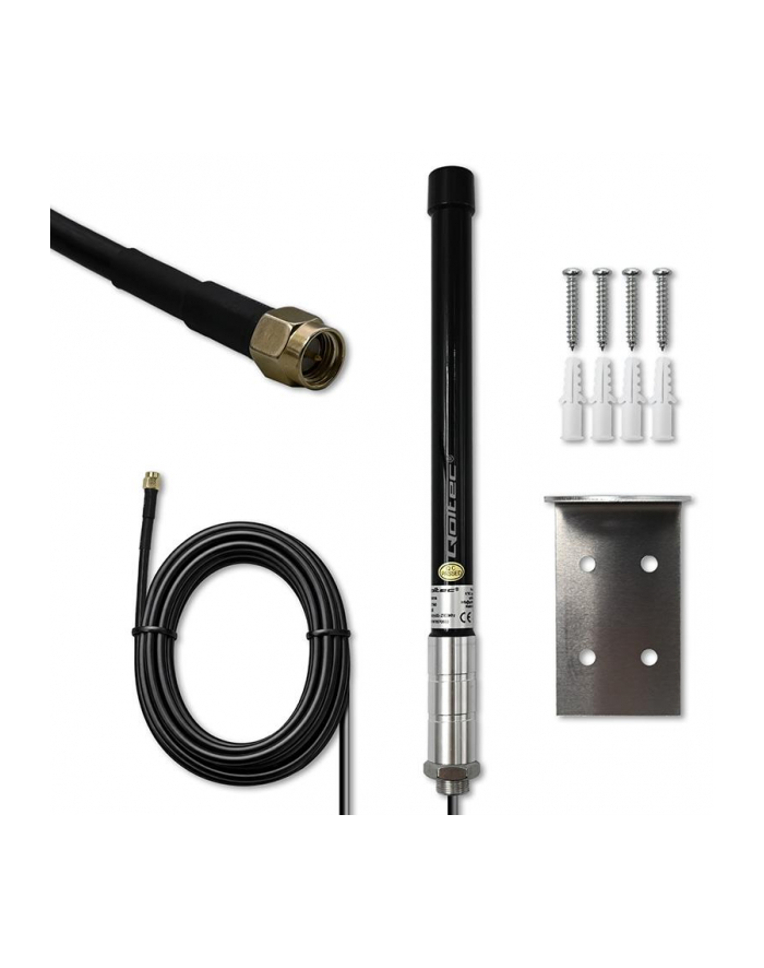 qoltec Antena 4G LTE | 15dBi | dookólna | zewnętrzna | SMA | włókno szklane główny