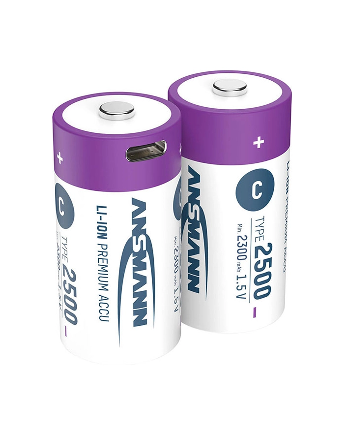 Ansmann Akumulator C R14 Lr15 Usb C Li Ion 2500 Mah 1.5 V 2szt. LR15USBC główny