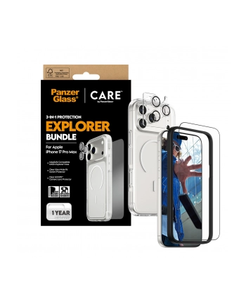 Panzerglass Zestaw Ochronny Care By Flagship Explorer 3W1 Etui Szkło Lens Do Iphone 17 Pro Max