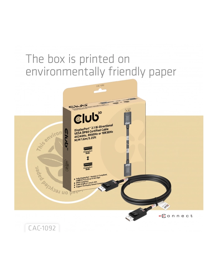 Club 3D CLUB3D CAC1092 DisplayPort 1,6 m Czarny (CAC1092) główny