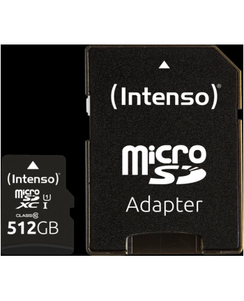 Intenso microSDXC 512GB C10 UHS-I Professional + Adapter nr 1