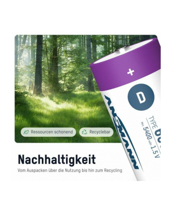 Ansmann Akumulator D R20 Lr20 Usb C Li Ion 6000 Mah 1.5 V 2szt. LR20USBC nr 1