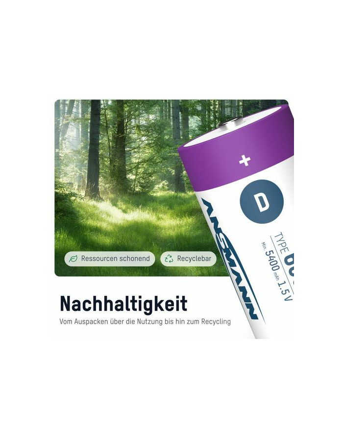 Ansmann Akumulator D R20 Lr20 Usb C Li Ion 6000 Mah 1.5 V 2szt. LR20USBC główny