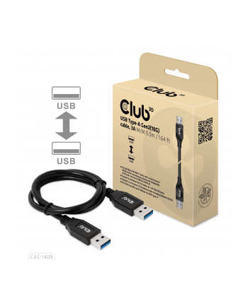 Club3D cac-1409 usb usb 3.2 gen 2 (3.1 gen 2) 0,5 m usb a czarny (55624591)