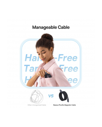 Baseus Przewód Kabel Magnetyczny 240W Usb-c Type-c Szybkie Ładowanie Pd Qc
