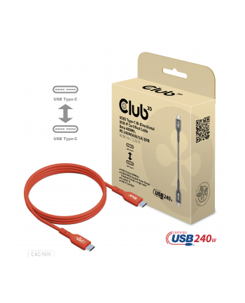Club 3D Kabel Usb Club3D 2 Typ C Pd 240W / 480Mb 4M St/St Retail nr 1