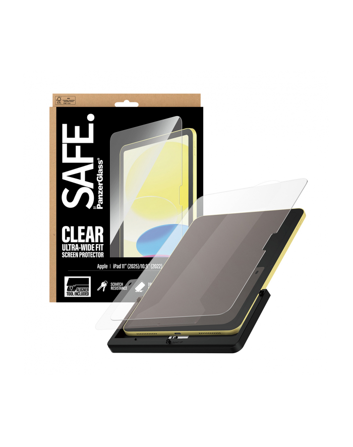 Panzerglass SAFE. by ® Screen Protector iPad 11'' (2025) | 10.9'' (2022) | Ultra-Wide Fit w. Fastfit tool Przezroczysta ochrona ekranu Apple 1 szt. główny