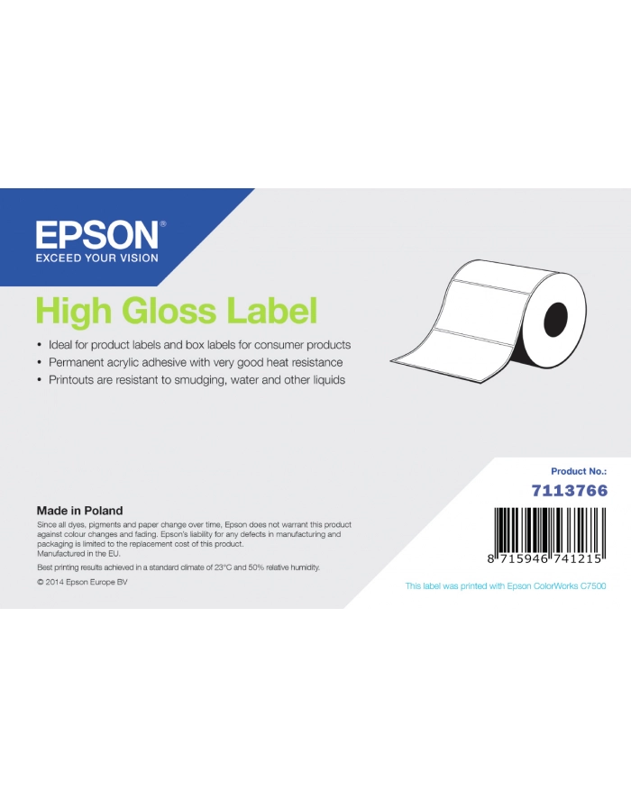 Epson High Gloss Label - Continuous Roll: 102Mm X 33M (7113766) główny