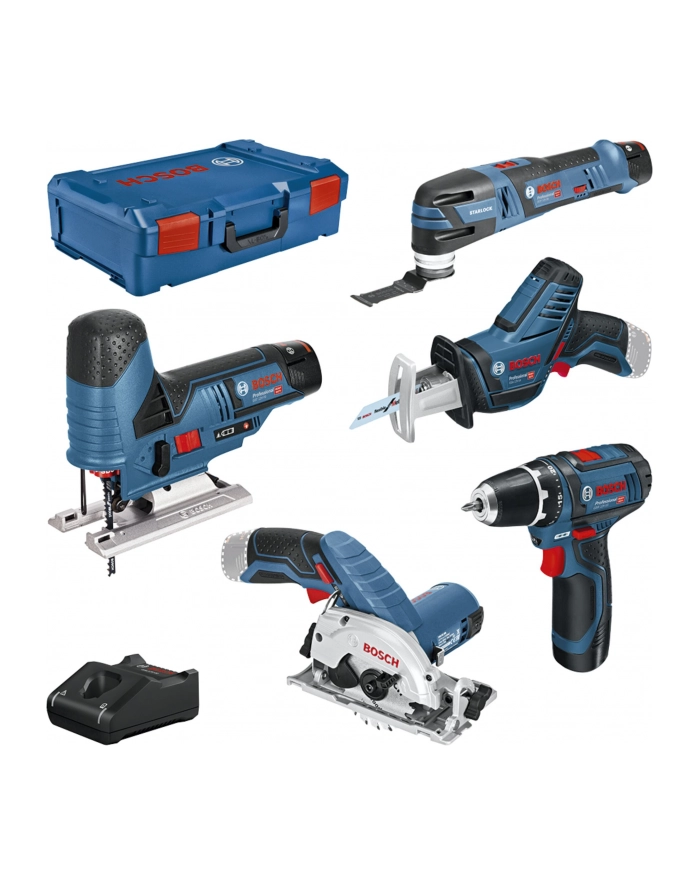 Bosch 12V Profi Set 5 pcs. GSR+GST+GOP+GKS+GSA główny