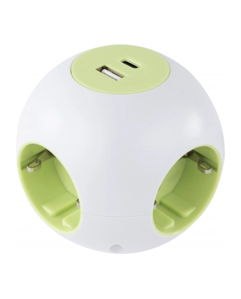 REV PowerGlobe Steckdosenwürfel 4-fach USB biały-gr.1,4m015408112 nr 1