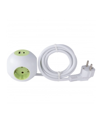 REV PowerGlobe Steckdosenwürfel 4-fach USB biały-gr.1,4m015408112 nr 2