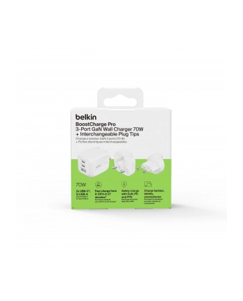 Belkin BOOST Charge 70W ladowark 2xUSB-C PD 1xUSB-A ws.WCH018hqWH