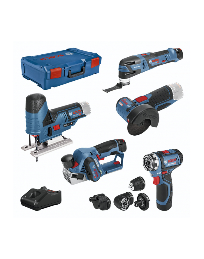 Bosch 12V Profi-Set 5-czesc. GSR+GOP+GHO+GWS+GST główny