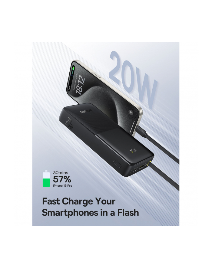 Baseus Bipow 2  Power Bank USB-C Kabel 20000mah 20W Schwarz główny
