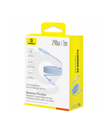 Baseus PicoGo USB-C 240W 1m, kabel magnetyczny niebieski nr 1