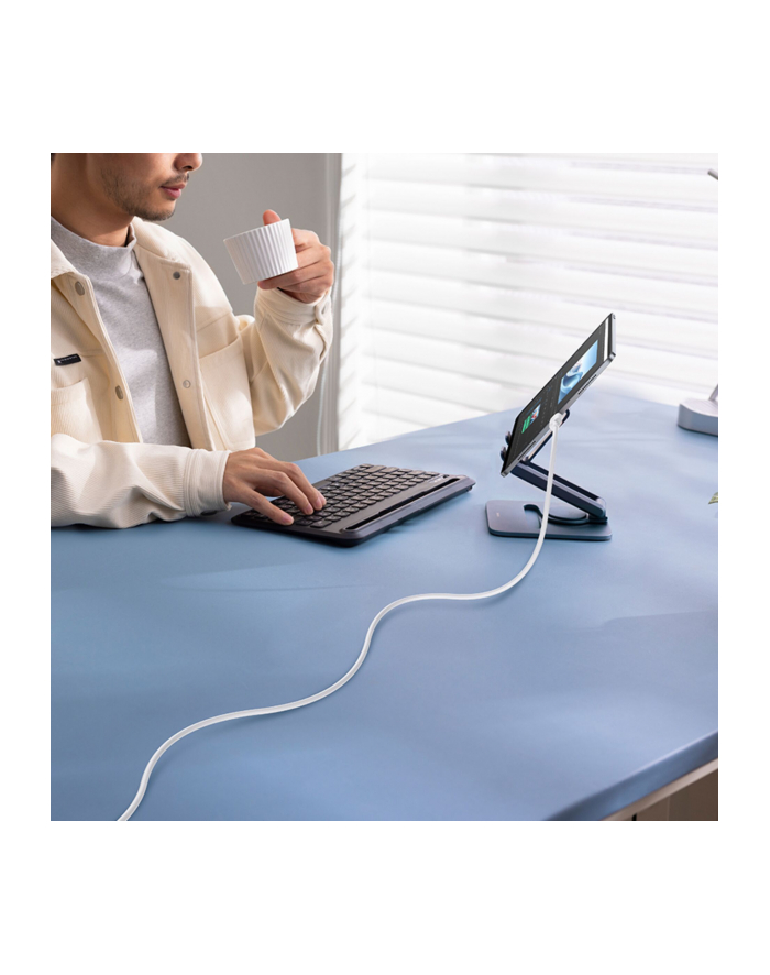 Baseus Silky Series ladowarka Type-C na iP 20W 2m Moon bialy główny