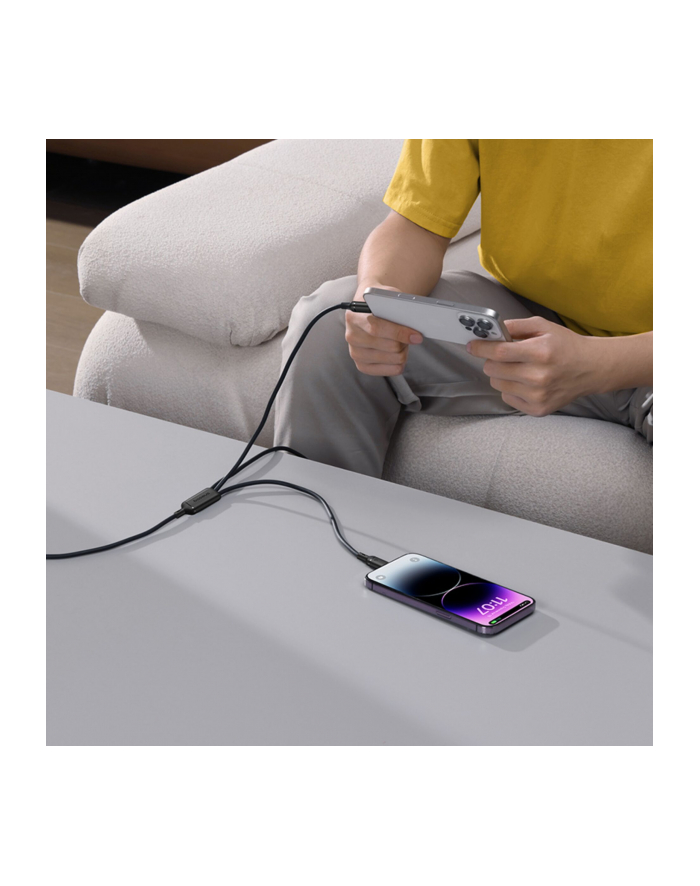 Baseus Rapid Series 3-w-1 USB-A 100W 1.5m, czarny główny