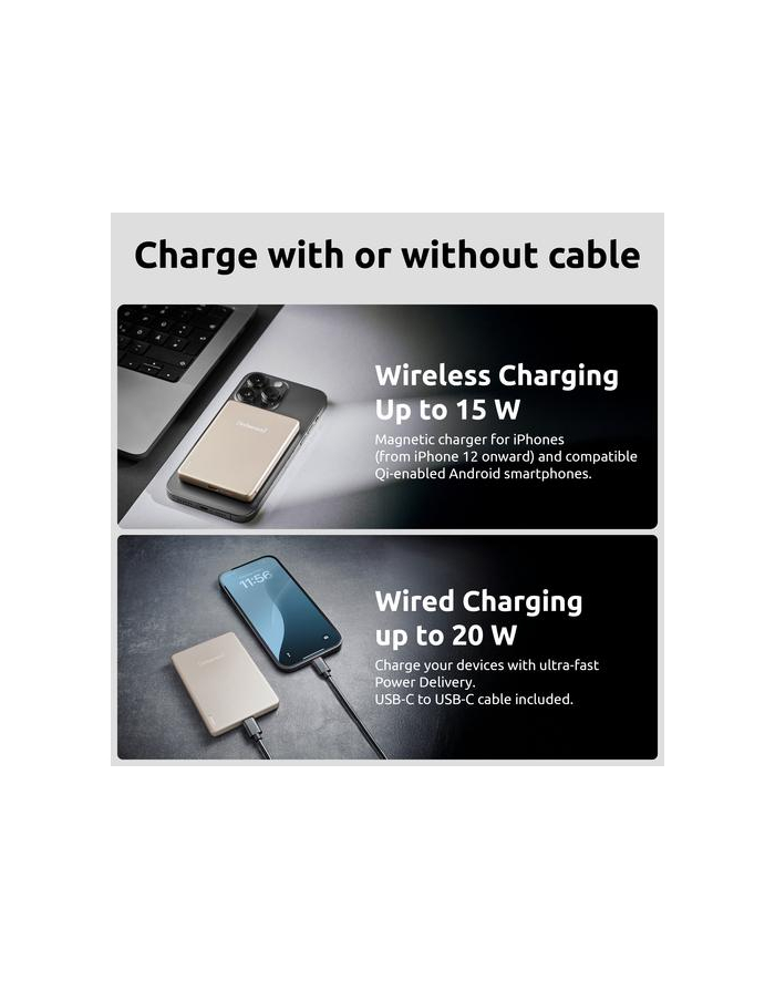 Intenso Powerbank MW5000 champa. 5000 mAh magnetic wireless główny