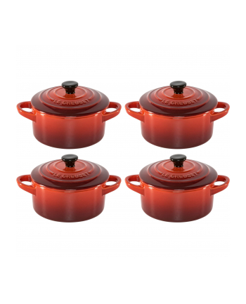 Le Creuset Stoneware Set of 4 petite Casseroles 10x5cm volcan. nr 1