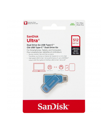 SanDisk Ultra Dual DriveGo 512GB USBA+C türkis SDDDC3-512G-G46NBB nr 1