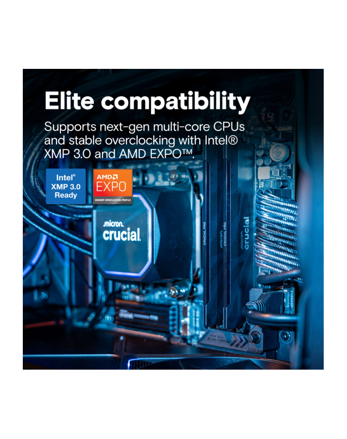 Crucial Pro DDR5-6400 Kit   32GB 2x16GB UDIMM CL32 B Overclocking główny