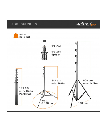 Walimex pro Jumbo AIR 600cm Lampenstativ