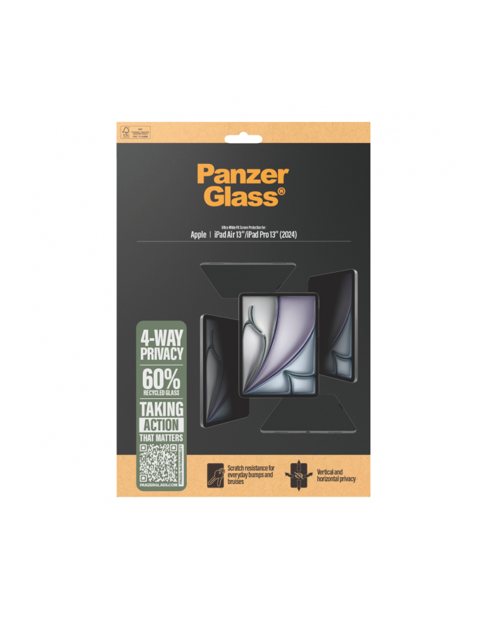 PanzerGlass 4-Way Privacy Screen Pczerwonyector iPad Air 13 / 13 Pro główny