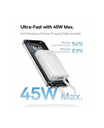 Baseus Picogo Digital Display 10000Mah 45W Biały nr 2