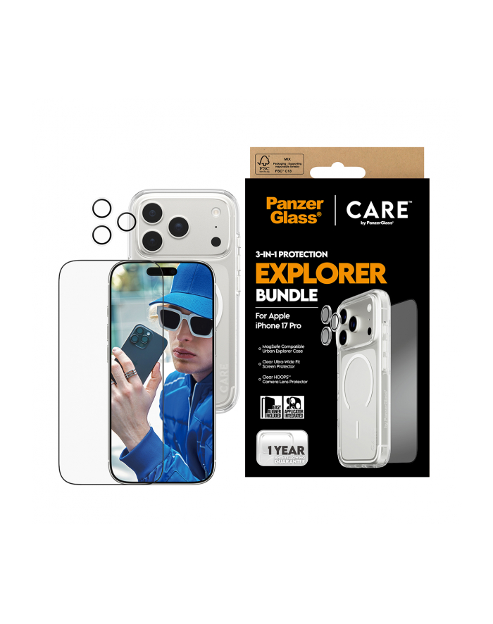Panzerglass Zestaw Ochronny Care By Flagship Explorer 3W1 Etui Szkło Lens Do Iphone 17 Pro główny