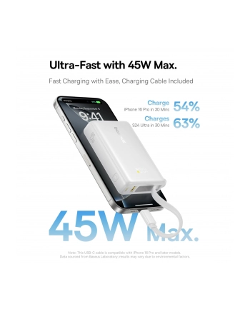 Baseus Picogo Digital Display 10000Mah 45W Biały