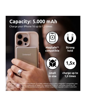 Intenso Powerbank MW5000 champa. 5000 mAh magnetic wireless nr 2